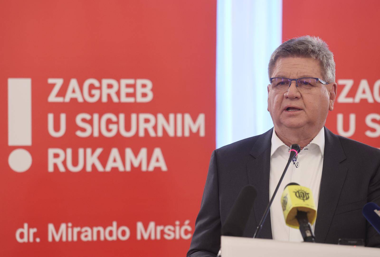 Zagreb: Kandidat za gradonačelnika Mirando Mrsić predstavio program "Zagreb u sigurnim rukama"