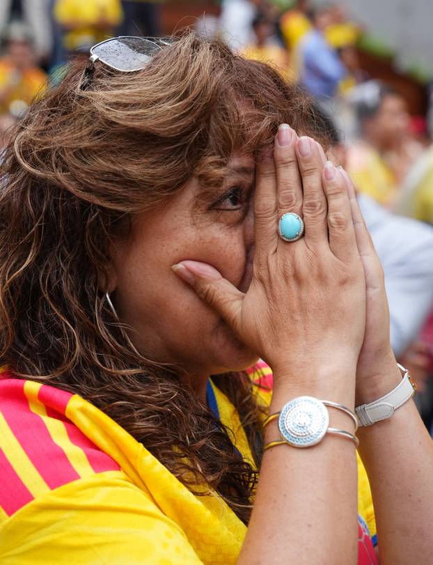 FIFA World Cup 2026 - Round of 16 - Switzerland v Colombia - Fans gather at the Rockefeller Center fan village
