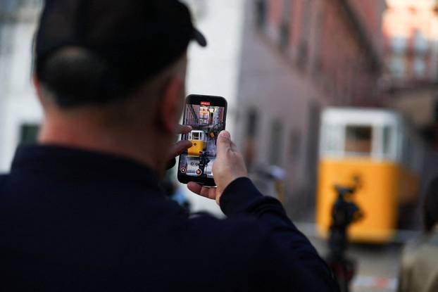 Aftermath of the Gloria Funicular accident in Lisbon