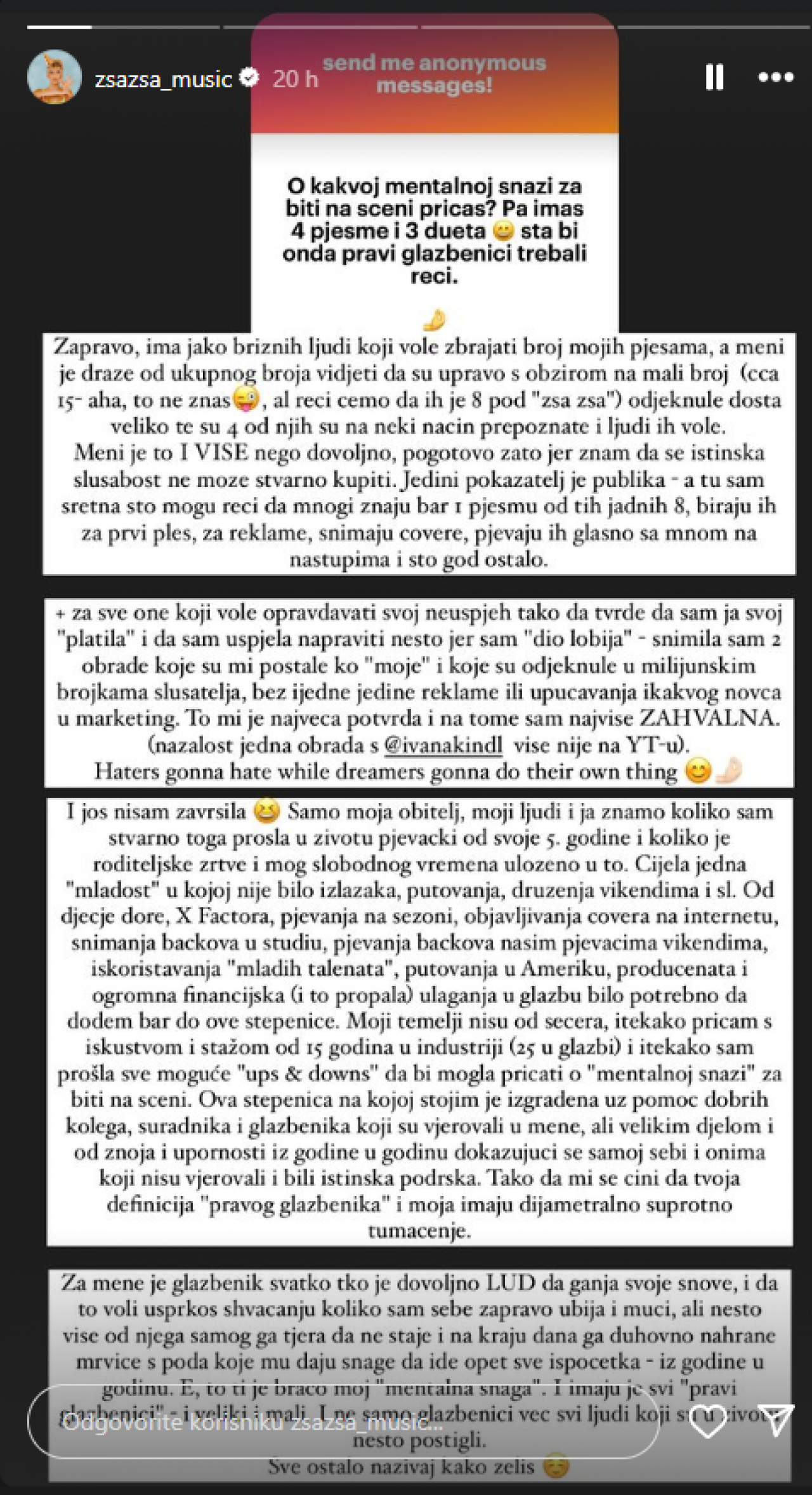 Zsa Zsa opet na meti hejtera, poručila im: 'Moji temelji nisu od šećera, pričam s iskustvom!'