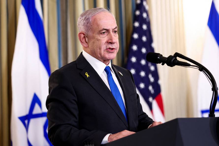 U.S. President Trump meets Israeli PM Netanyahu at the White House in Washington