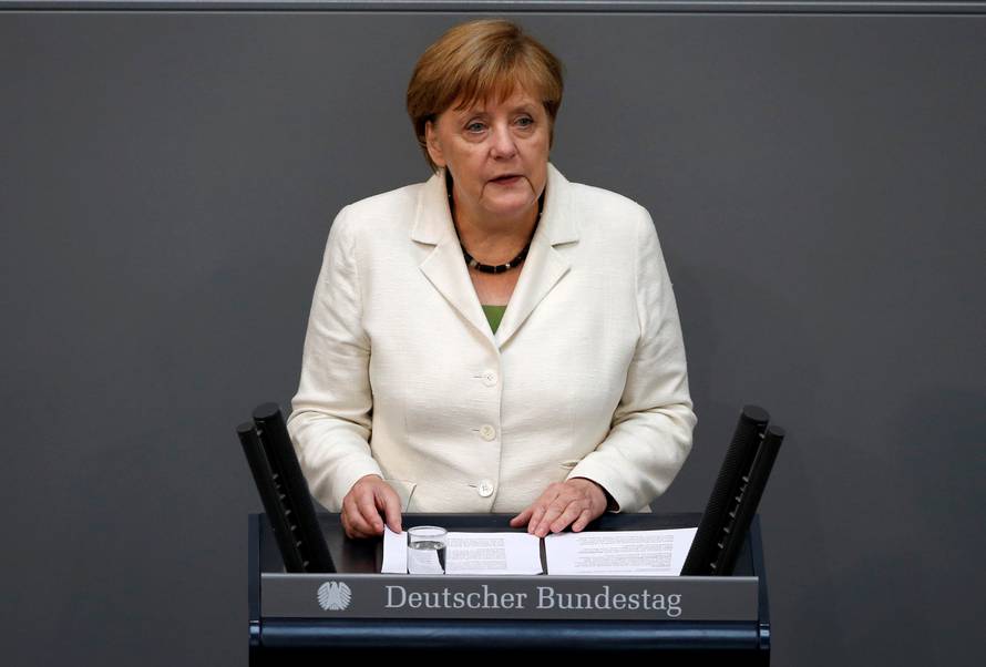 German Chancellor Merkel delivers a government declaration on the consequences of the Brexit vote at the lower house of parliament Bundestag in Berlin