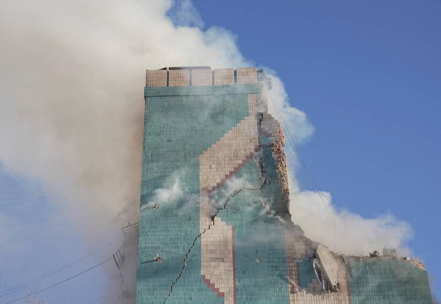 Aftermath of a Russian missile attack in Ternopil