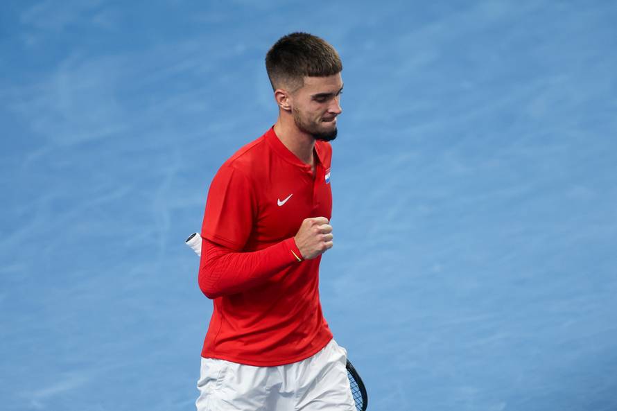 Varaždin: Drugi meč Davis Cupa između Hrvatske i Danske, Dino Prizmic - August Holmgren