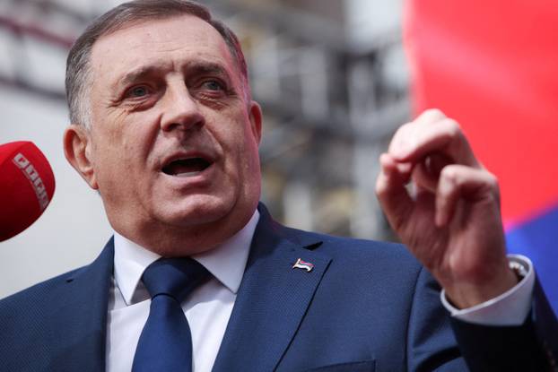 FILE PHOTO: President of Republika Srpska Dodik addresses supporters in Banja Luka