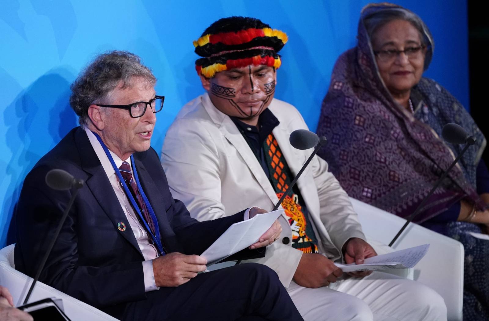 Bill Gates speaks during the 2019 United Nations Climate Action Summit at U.N. headquarters in New York City, New York, U.S.