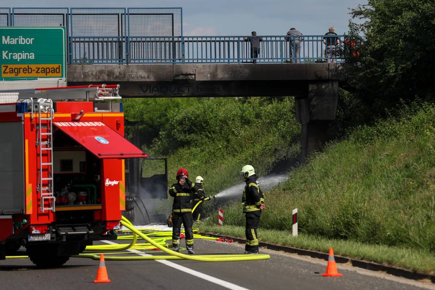 Zapalio se šleper kod Svete Nedelje