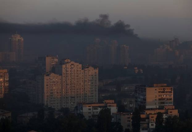 Russian drone and missile strike in Kyiv