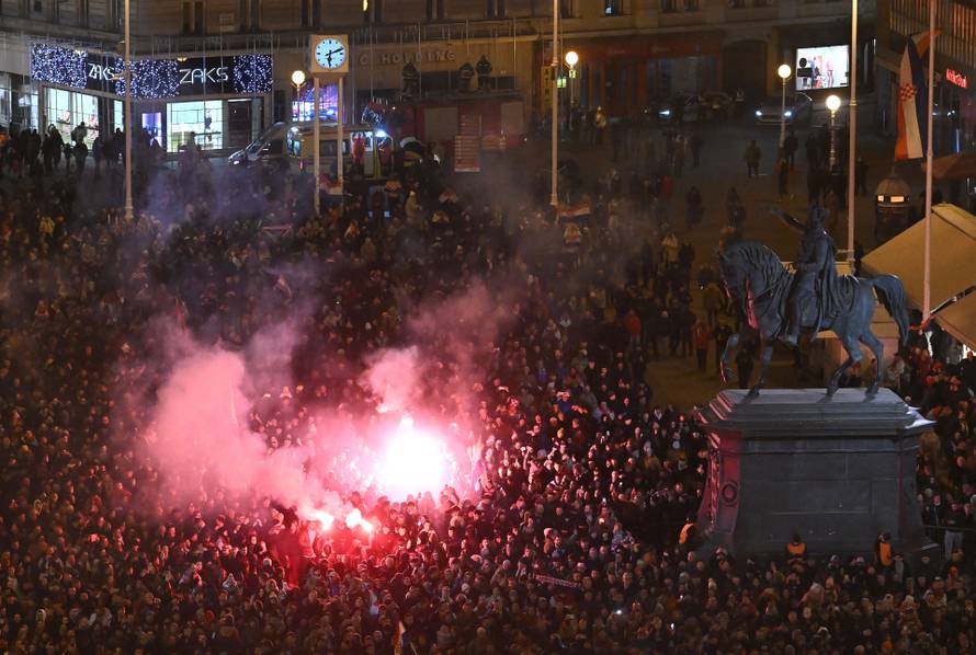 Zagreb: Doček brončanih rukometaša, pogled iz zraka 