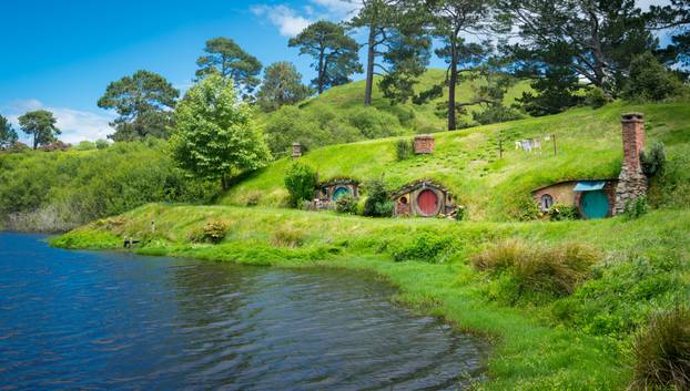 Hobbiton movie set for "The Hobbit" in New Zealand