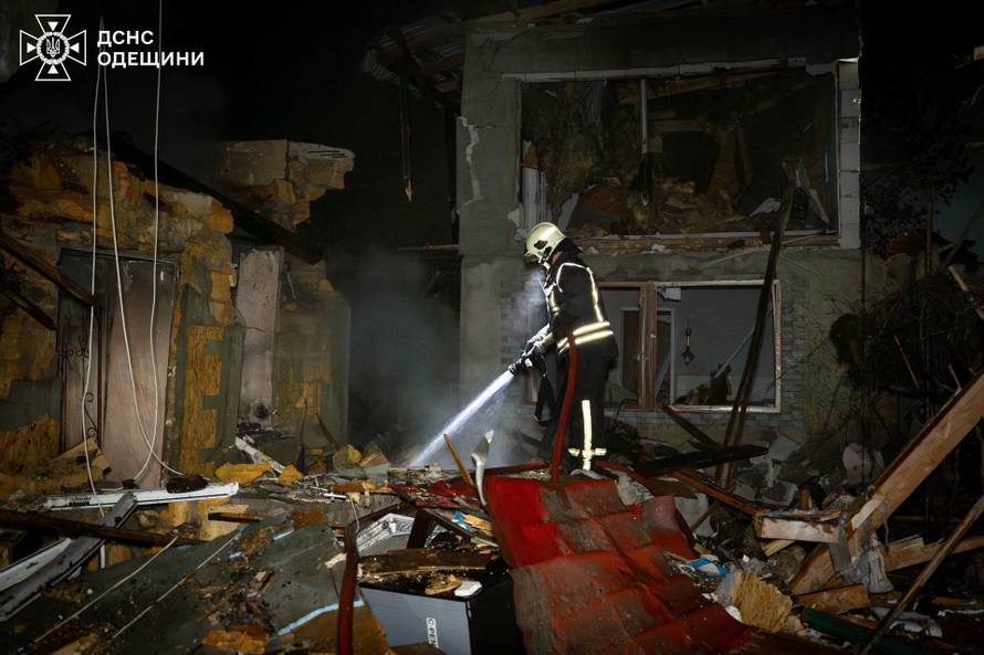 Aftermath of a Russian drone attack in Odesa
