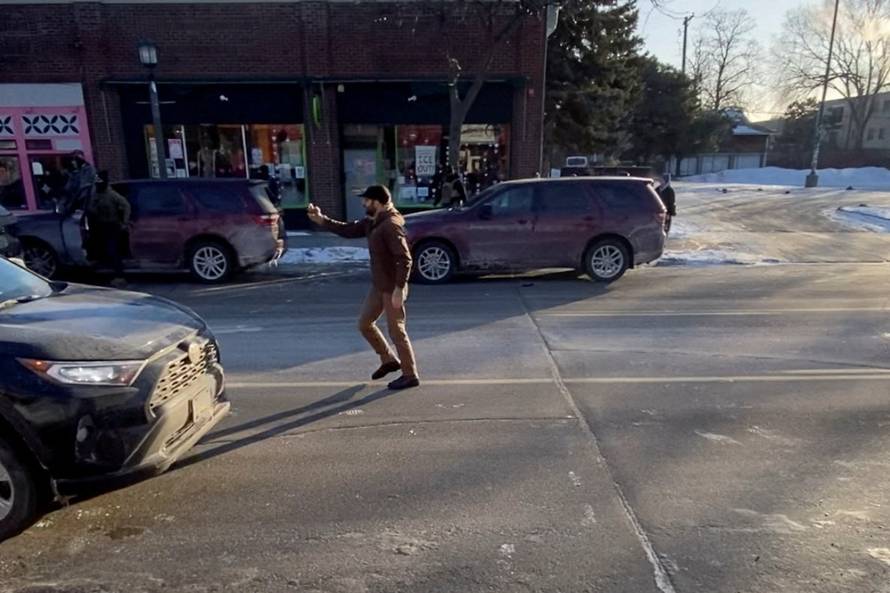 Moments before a man was shot when federal agents were trying to detain him in Minneapolis