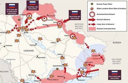 Britanci objavili novu kartu ruske invazije na Ukrajinu