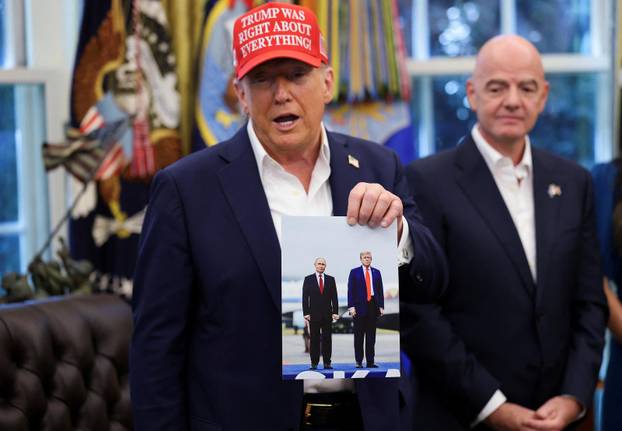 U.S. President Trump makes an announcement on 2026 FIFA World Cup, at the White House