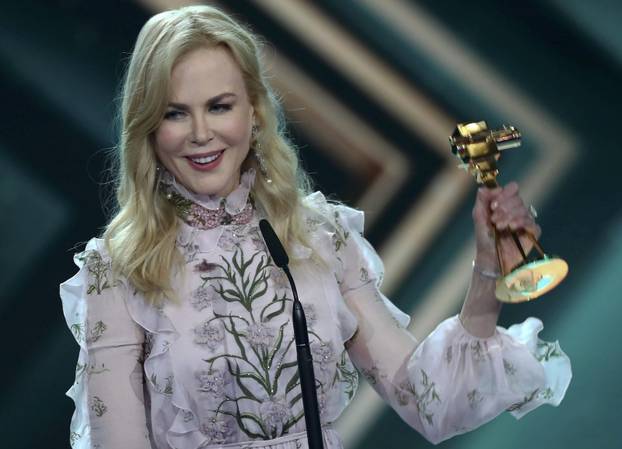 Australian actress Kidman poses with Golden Camera award during the ceremony in Hamburg