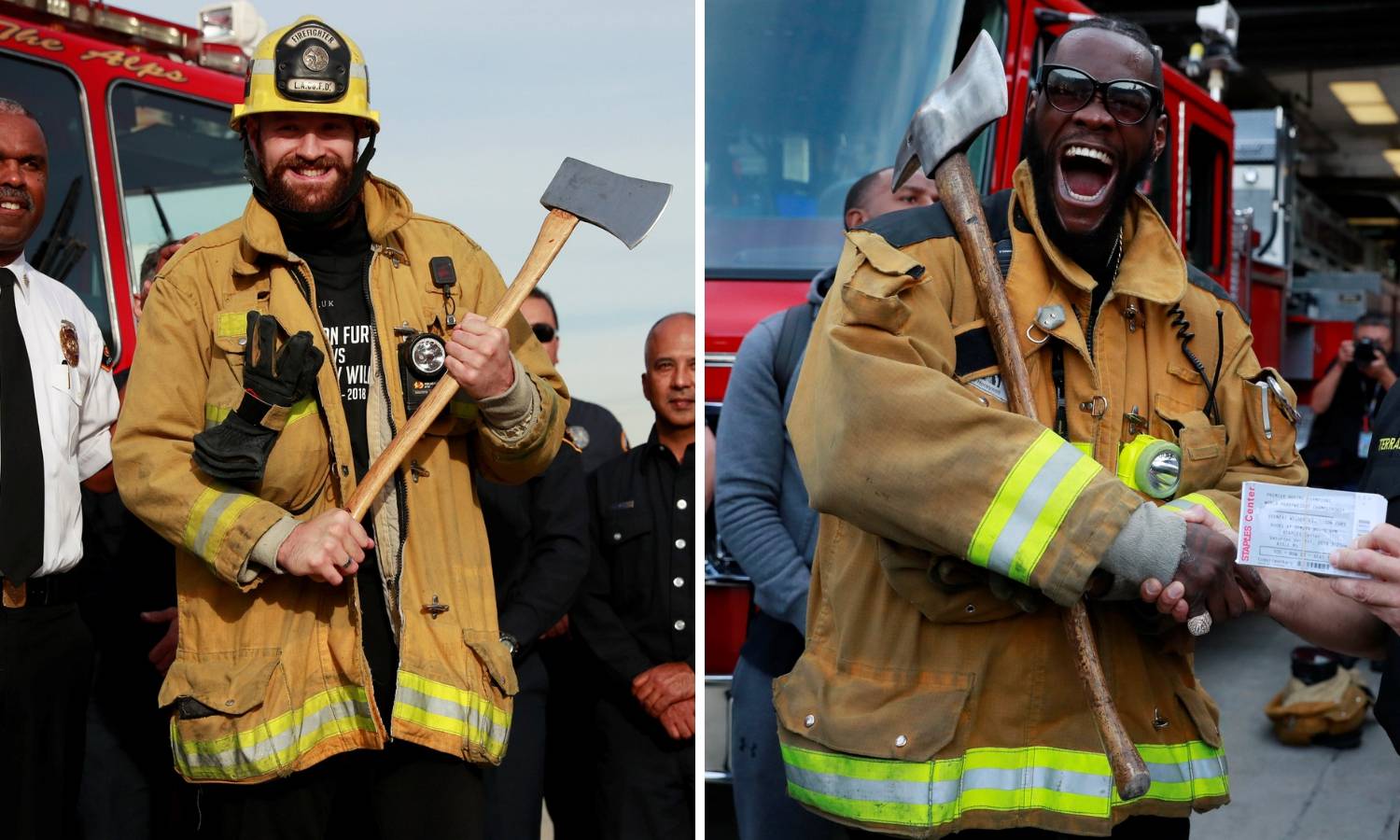Vatreni dečki: Wilder i Fury su vatrogascima darovali ulaznice