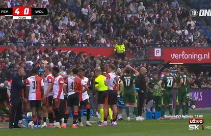VIDEO Majer jedini požutio u debaklu, sudar s Feyenoordom prekinut! Navijač doživio srčani