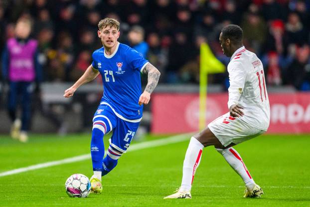 Landskamp: Danmark mod Faeroerne - 26.03.24 24 (FRO) - Hanus Sorensen / Hanus Soerensen. DK Caption: Landskamp. Danmark