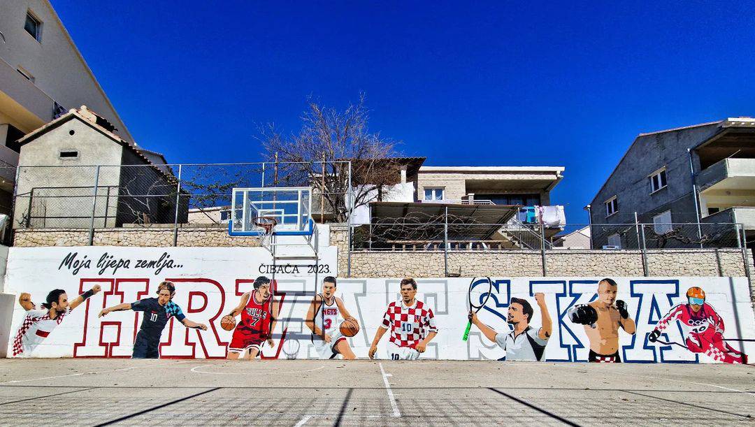 Grafiti majstor oslikao mural  velikanima hrvatskog sporta