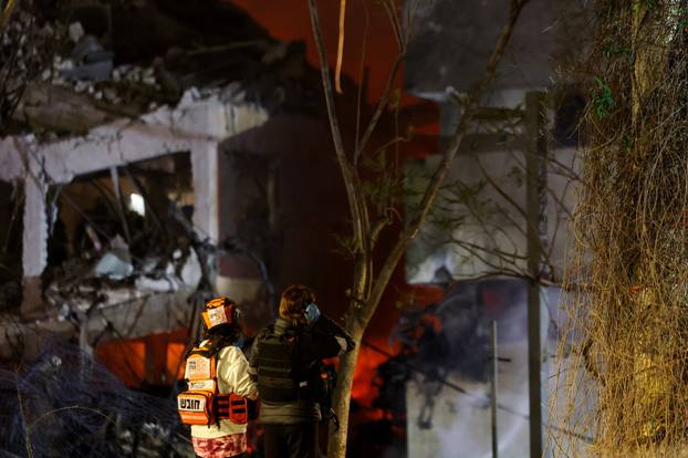 Aftermatch of a projectile impact in Tel Aviv