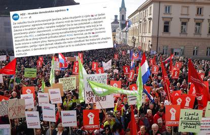 HDZ se oglasio o prosvjedu na Markovu trgu: 'To je nekoliko tisuća proturazvojnih ljevičara'