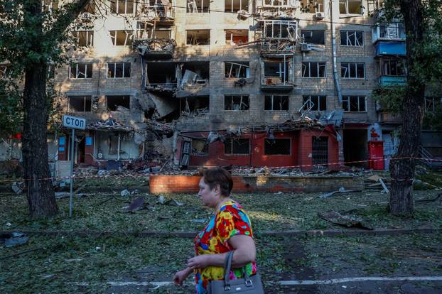 Aftermath of a Russian drone and missile attack in Kyiv