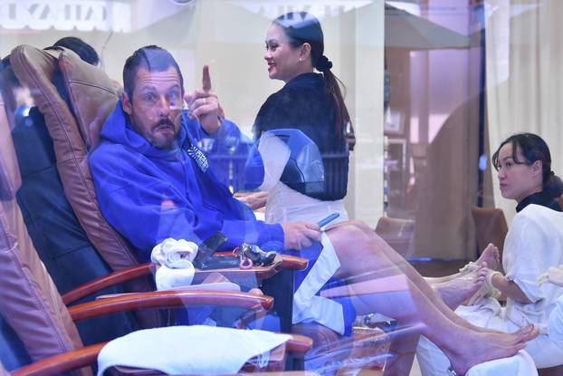 *EXCLUSIVE* Adam Sandler relaxes with a pedicure in the Palisades
