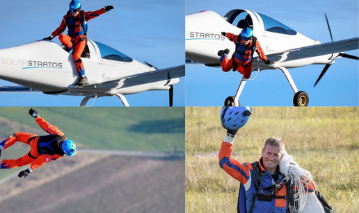 Izveden prvi skok padobranom  iz aviona na solarni pogon!