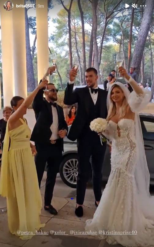 Naš NBA košarkaš Ivica Zubac i Kristina Prišč vjenčali su se: Slavlje je trajalo dva dana