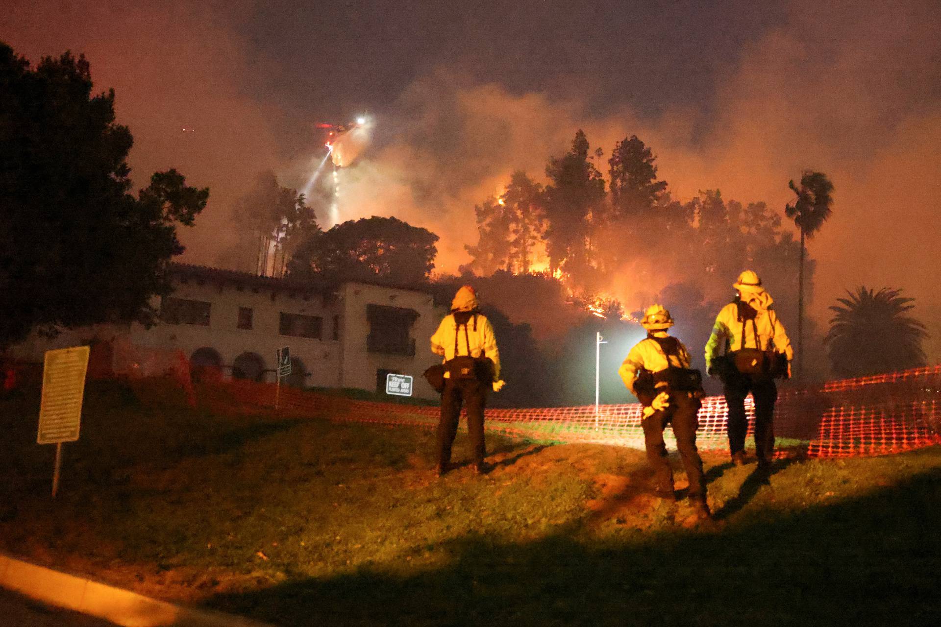 Sunset Fire in the Hollywood neighborhood of Los Angeles