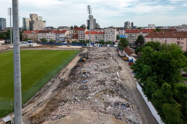 Zagreb: Fotografije iz zraka rušenja stadiona u Kranjčevićevoj ulici