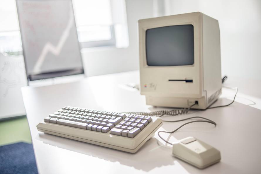 Macintosh 128K, signed by Steve Wozniak, release date January 1984, exhibited at MacPaw's Ukrainian Apple Museum in Kiev, Ukraine on January 26, 2017.. Ukrainian developer MacPaw has opened Apple hardware museum at the company’s office in Kiev. The collec