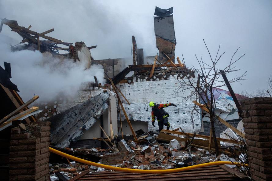 Aftermath of Russian drone and missile attack in Kyiv