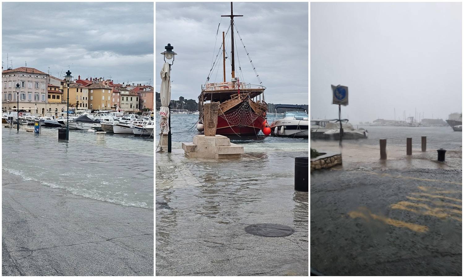 Nevrijeme u Istri: More potopilo šetnicu u Rovinju. Evo kakvo nas vrijeme čeka ostatak dana