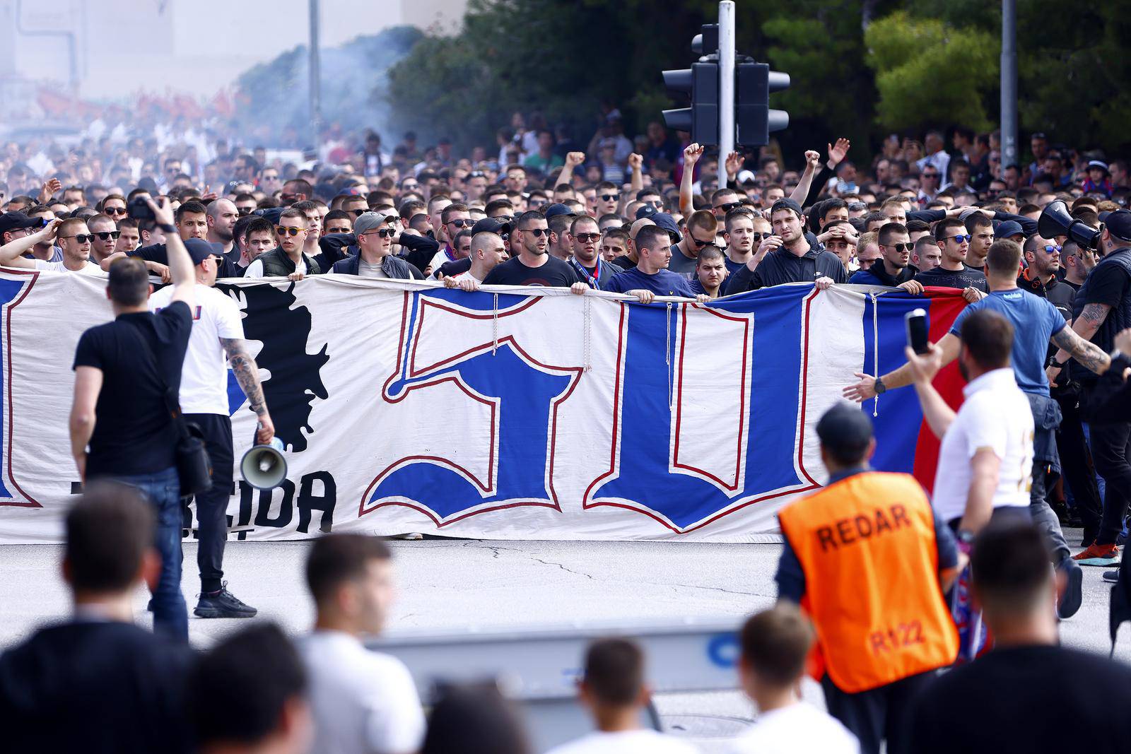 Split: Korteo Torcide prema stadionu Poljud