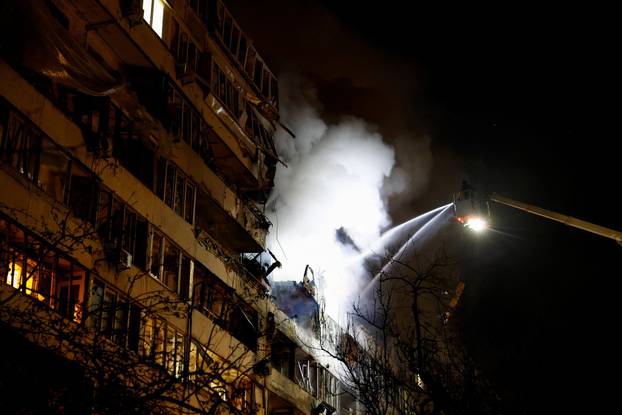 Aftermath of a Russian missile and drone attack, in Kyiv