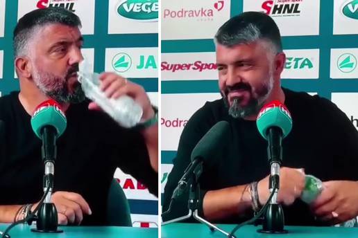 VIDEO Gattuso i bočica: Žedni trener Hajduka mislio je da pije običnu vodu. Reakcija je hit...