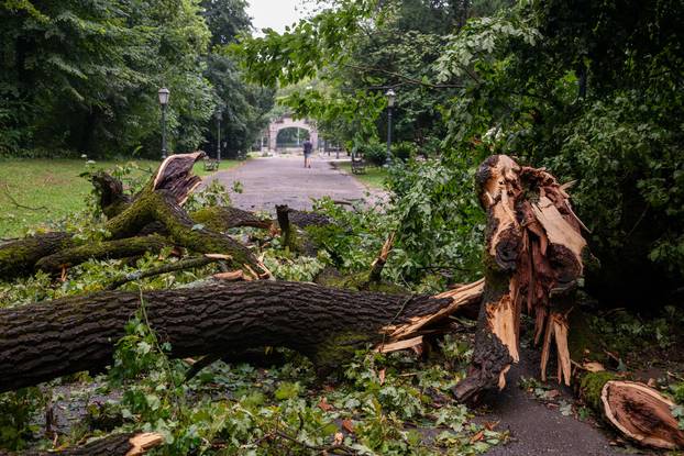 Zagreb: Posljedice noćašnjeg nevremena u parku Maksimir