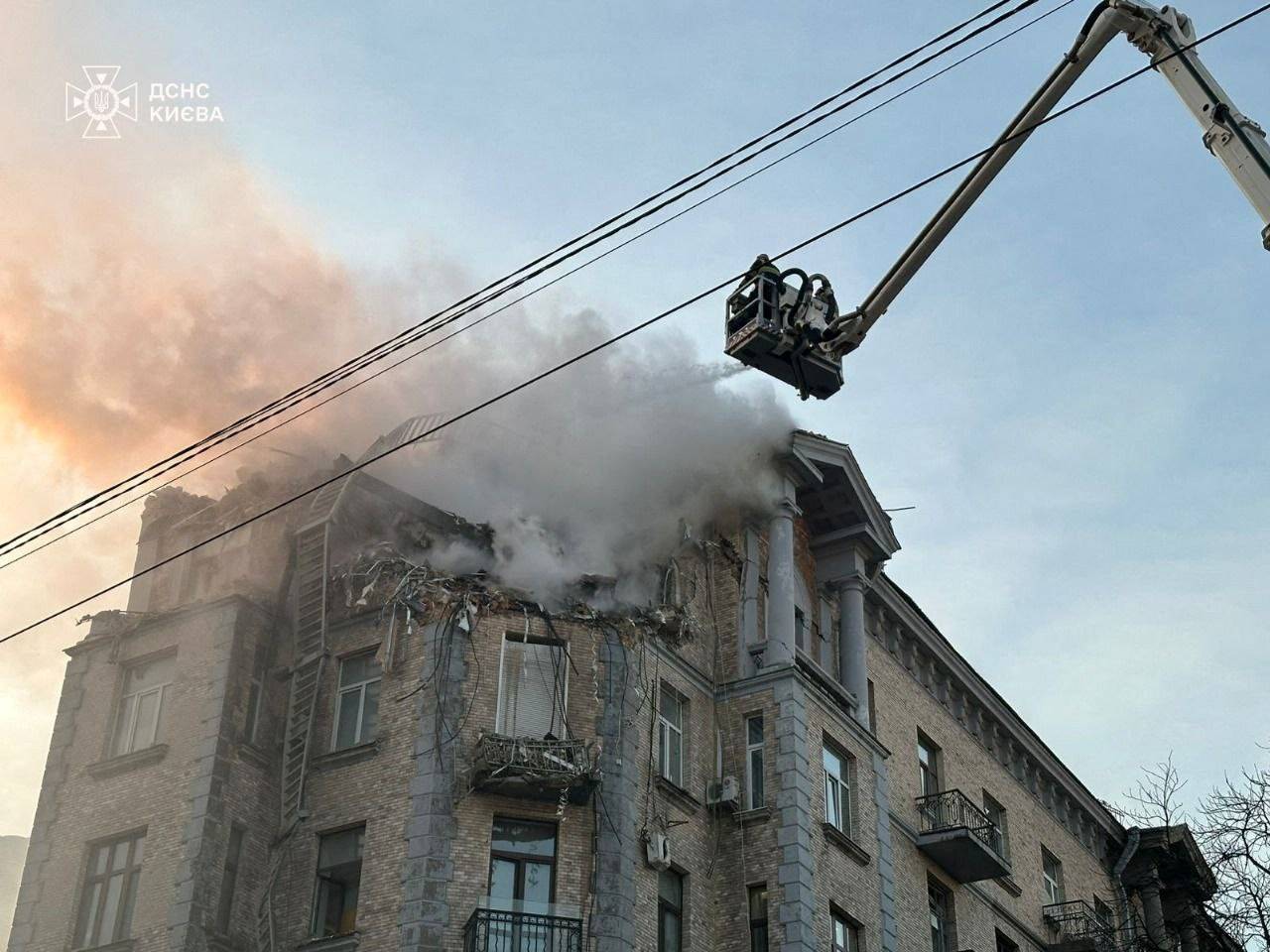 Aftermath of a Russian drone attack in Kyiv