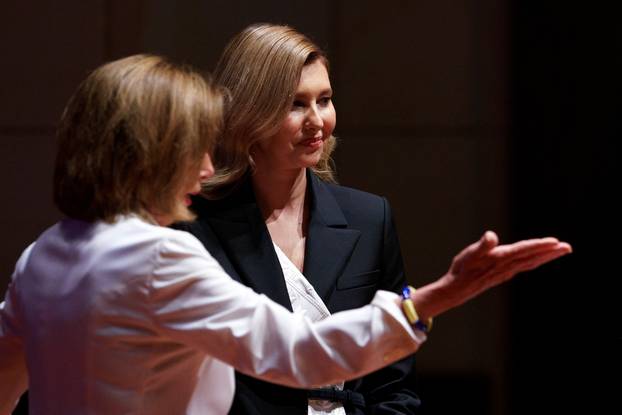 Ukrainian first lady Olena Zelenska meets members of the United States Congress, on Capitol Hill in Washington