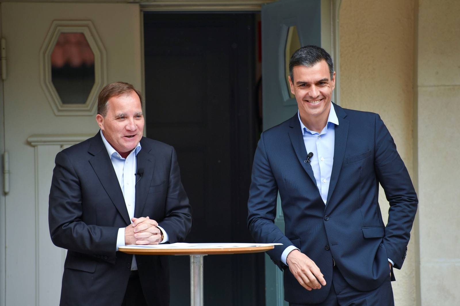 Spanish PM Sanchez and Sweden's PM Lofven hold a joint news conference in Harpsund