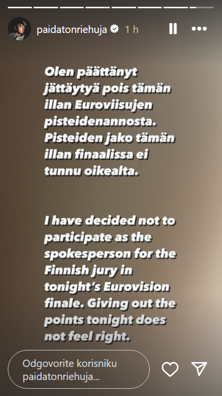 Finac Käärijä imao je poseban zadatak na Euroviziji, sada je ipak odustao: 'Nije ispravno...'