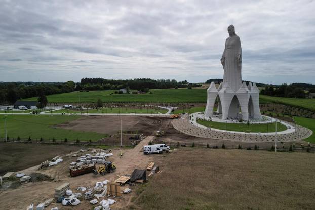Europe's largest statue of the Virgin Mary ahead of its official opening to the public in the village of Konotopie near Torun