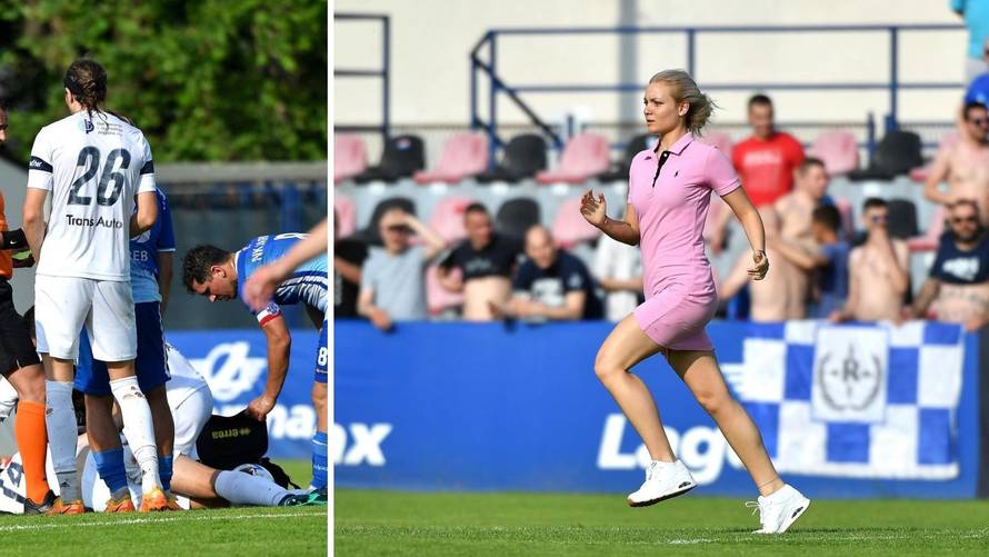 Publika je nakratko zanijemila: Zabrinuta djevojka nogometaša Rudeša utrčala na travnjak...