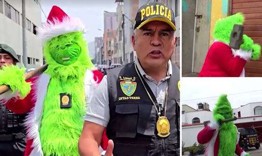 VIDEO Grinch-policajac razvalio vrata kuće u Peruu: Unutra našli drogu, pogledajte ga u akciji...