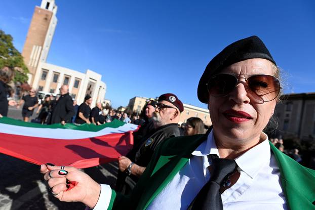 Neo-fascists mark the 100th anniversary of Mussolini's march on Rome, in Predappio