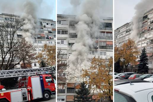 Požar u stanu u Zapruđu: Ljudi su u panici napuštali zgradu, dvoje ih se nagutalo dima...