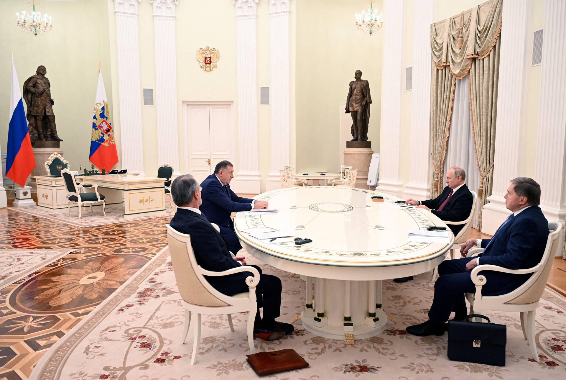 Russian President Vladimir Putin meets with Bosnian Serb leader Milorad Dodik in Moscow