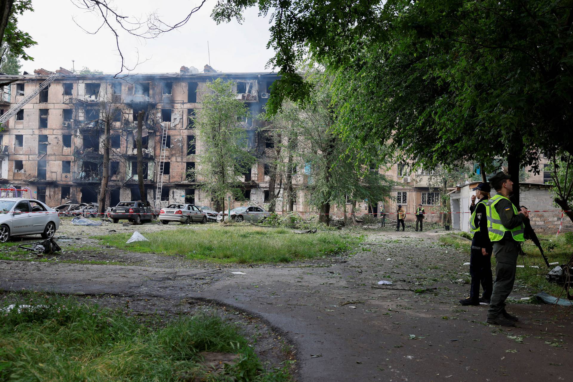 Aftermath of Russian missile strike, in Kryvyi Rih