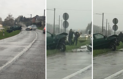 Pogledajte snimku: Sudarili se kod Dugog Sela pa se i potukli